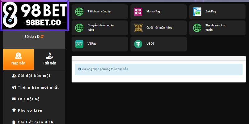 Các vấn đề phổ biến và cách giải quyết đối với quá trình nạp rút tiền 98Bet